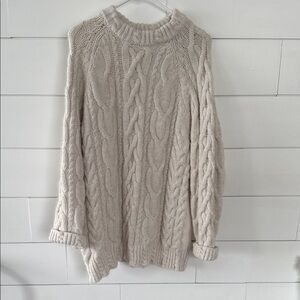 Zara Cream Cable Knit Sweater